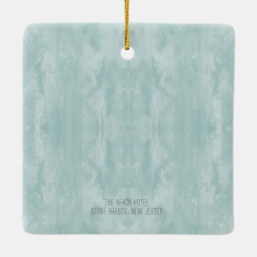 Strand thema "Onze trouwdag" Keramisch Ornament (Achterkant)