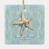 Strand thema "Onze trouwdag" Keramisch Ornament (Voorkant)