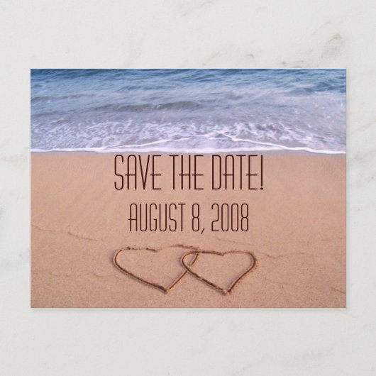 Strand thema opslaan van de datum aankondigingskaart (Voorkant)