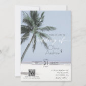 Strand thema palmboom bruiloft uitnodiging Sjabloo (Voorkant)