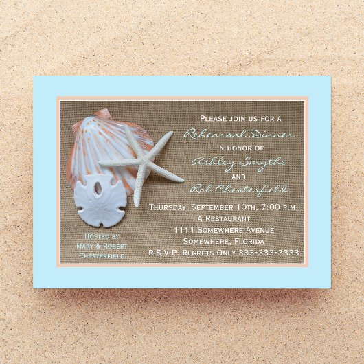 Strand thema repetitie diner uitnodiging