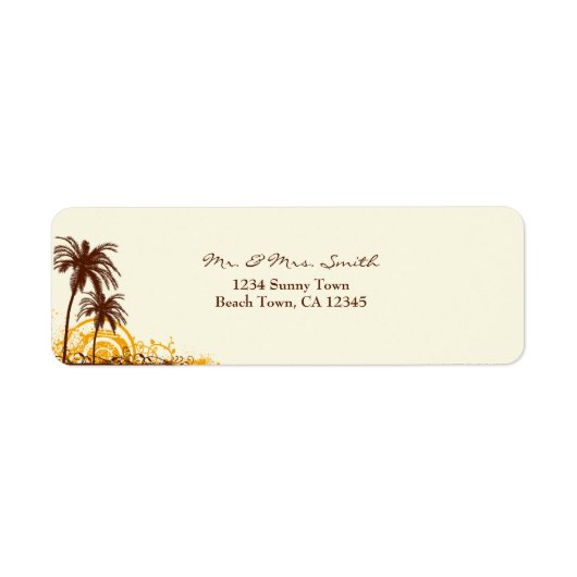 Strand thema retour adres label (Voorkant)