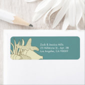 Strand thema retour adreslabels - Creme & Blue Etiket (Insitu)