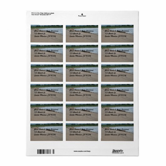 Strand thema - retouradres label (Full Sheet)