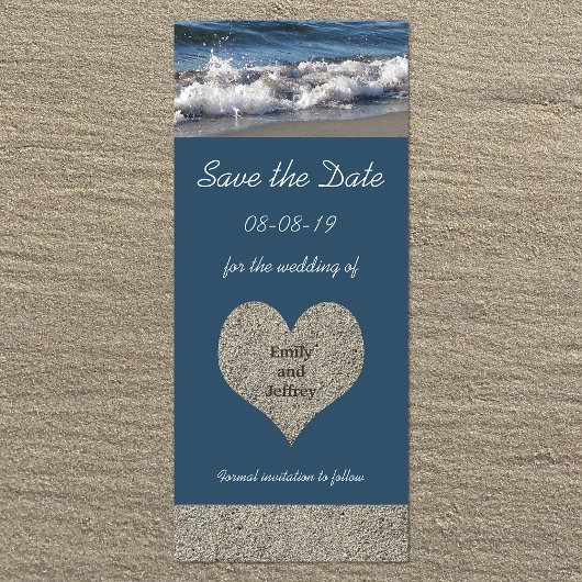 Strand Thema Save the Date Flat Invitation Kaart