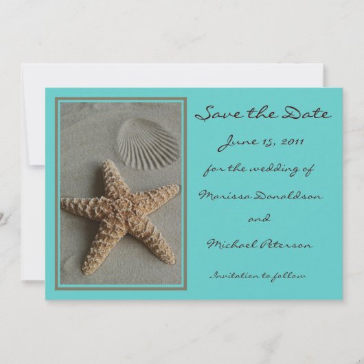 Strand Thema Save the Date Invitation Kaart (Voorkant)