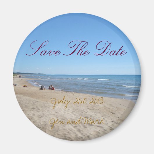 Strand thema Save the Date magneten (Voorkant)
