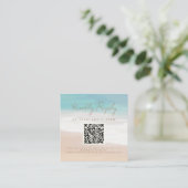 Strand Thema Seaside Wedding Scan Code RSVP Informatiekaartje (Staand voorkant)