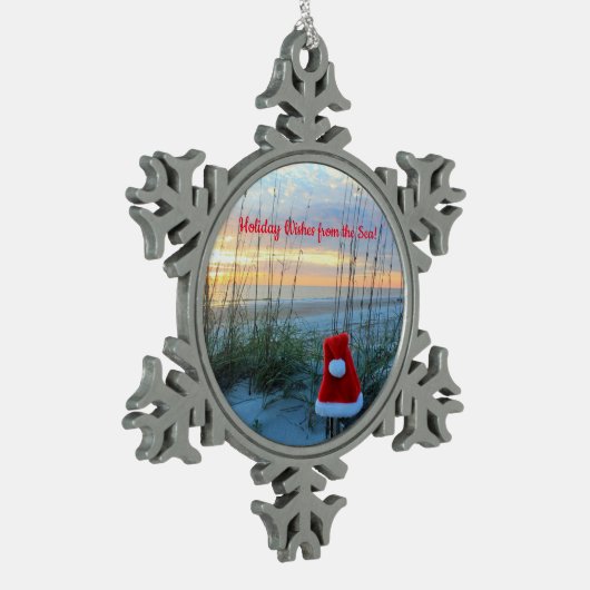 Strand Thema Snowflake Ingelijste Ornament (Links)