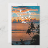 Strand Thema Sunset Palm Trees Retirement Party Kaart (Achterkant)