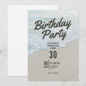 Strand Thema Verjaardagsfeest Uitnodiging (Voorkant / Achterkant)