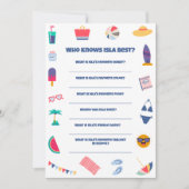 Strand Thema Verjaardagsfeestje Spel Kaart (Voorkant)