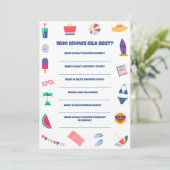 Strand Thema Verjaardagsfeestje Spel Kaart (Staand voorkant)