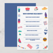 Strand Thema Verjaardagsfeestje Spel Kaart (Voorkant / Achterkant)