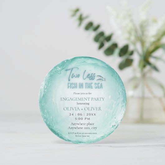 Strand thema verlovingsfeest kaart (Staand voorkant)