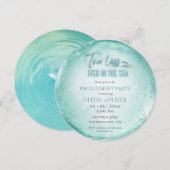 Strand thema verlovingsfeest kaart (Voorkant / Achterkant)