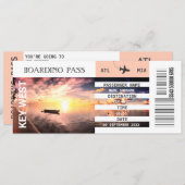 Strand thema vliegtuig boarding pass weekend kaart (Voorkant / Achterkant)