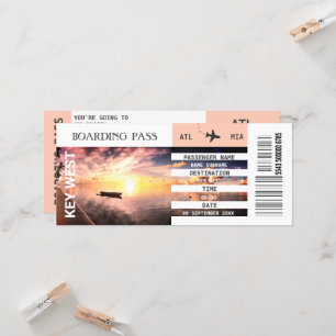 Strand thema vliegtuig boarding pass weekend kaart