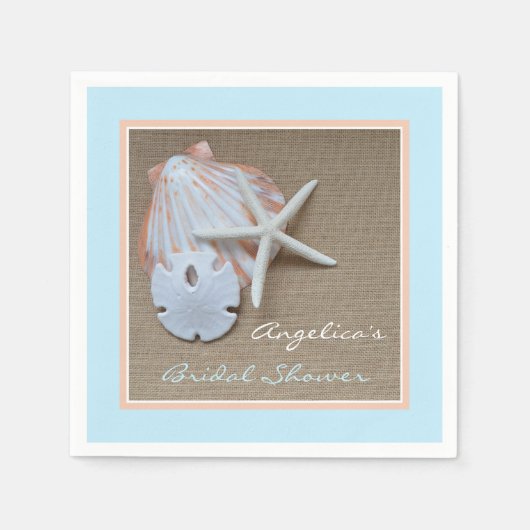 Strand thema Vrijgezellenfeest papieren servetten (Voorkant)