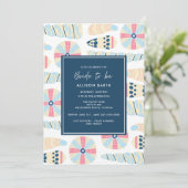 Strand Thema Vrijgezellenfeest Party Kaart (Staand voorkant)