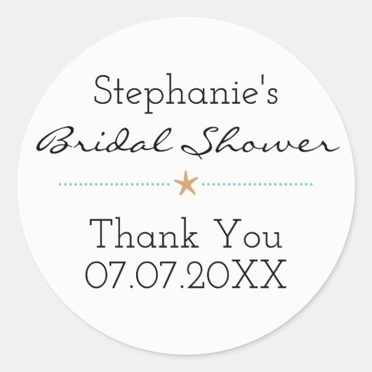 Strand thema Vrijgezellenfeest Stickers - Zeester (Voorkant)