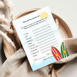 Strand thema Wat zei de moeder Baby shower spel