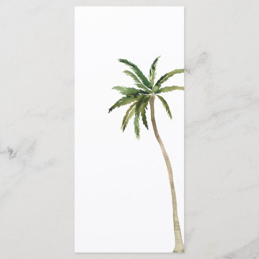 Strand thema Waterverf Palm Tree Menu (Achterkant)