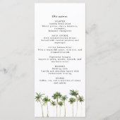Strand thema Waterverf Palm Tree Menu (Voorkant)