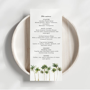 Strand thema Waterverf Palm Tree Menu