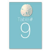 Strand Thema Zand Dollar Bruiloft Tafel Nummer Kaart (Voorkant)