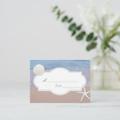 Strand Thema Zand Dollar & Starfish Wedding Zitpla Plaatskaartje (Staand voorkant)