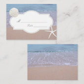 Strand Thema Zand Dollar & Starfish Wedding Zitpla Plaatskaartje (Voorkant / Achterkant)