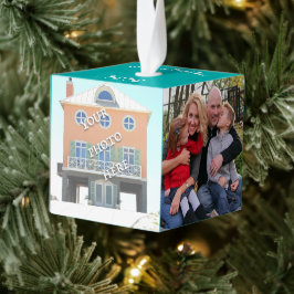 Strand thema zeeschelpen eerste Kerstmis in huis Kubus Ornament