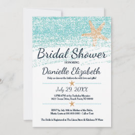 Strand thema zeesterren bruids douche uitnodiging