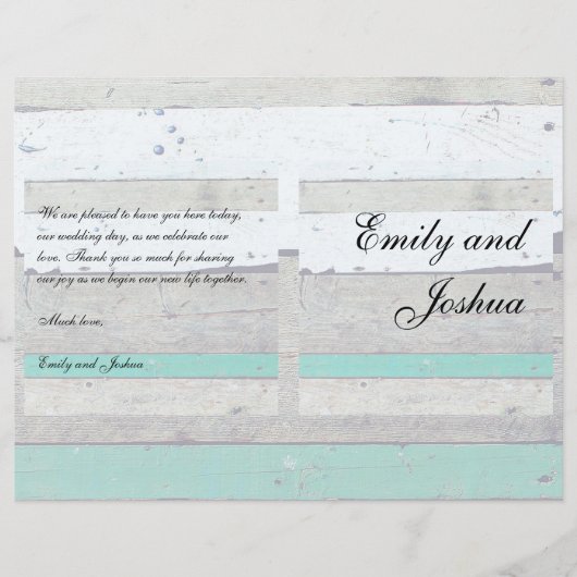 Strand thema zeesterren bruiloft rustiek (Voorkant)