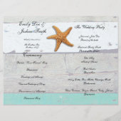 Strand thema zeesterren bruiloft rustiek (Achterkant)