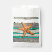 Strand thema zeesterren bruiloft rustiek bedankzakje (Voorkant)