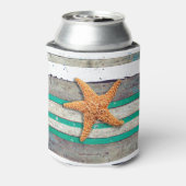 Strand thema zeesterren bruiloft rustiek blikjeskoeler (Blikje Achterkant)