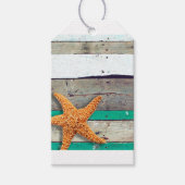 Strand thema zeesterren bruiloft rustiek cadeaulabel (Voorkant)