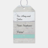 Strand thema zeesterren bruiloft rustiek cadeaulabel (Achterkant)