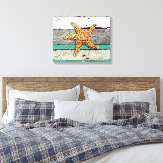 Strand thema zeesterren bruiloft rustiek canvas afdruk (Insitu (Slaapkamer))