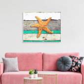Strand thema zeesterren bruiloft rustiek canvas afdruk (Insitu (Woonkamer))