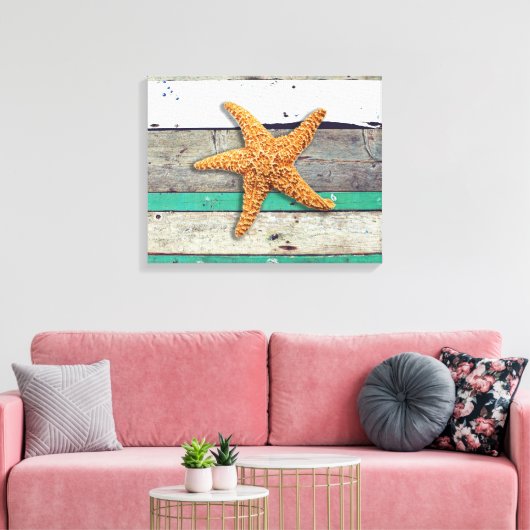 Strand thema zeesterren bruiloft rustiek canvas afdruk (Insitu (Woonkamer))