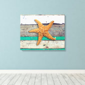 Strand thema zeesterren bruiloft rustiek canvas afdruk (Insitu (Houten vloer))