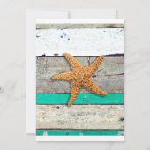 Strand thema zeesterren bruiloft rustiek kaart (Achterkant)