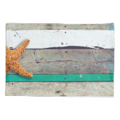 Strand thema zeesterren bruiloft rustiek kussensloop (Achterkant)