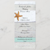 Strand thema zeesterren bruiloft rustiek menu (Voorkant)