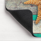 Strand thema zeesterren bruiloft rustiek muismat (Hoek)