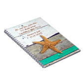 Strand thema zeesterren bruiloft rustiek notitieboek (Rechterzijde)