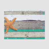 Strand thema zeesterren bruiloft rustiek tissuepapier (Voorkant)